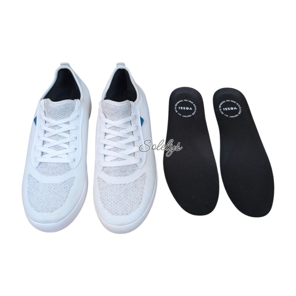 Vessi Weekend Womens 10 Marble White Waterproof Knit Dyma-Tex Lace Up Sneaker - Picture 7 of 9